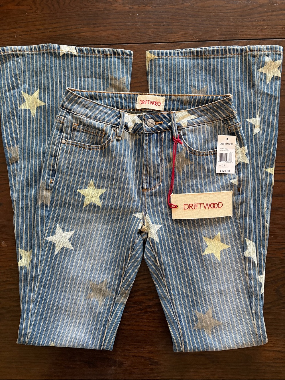 Driftwood Farrah Star and Stripes Farrah Jeans Size 25